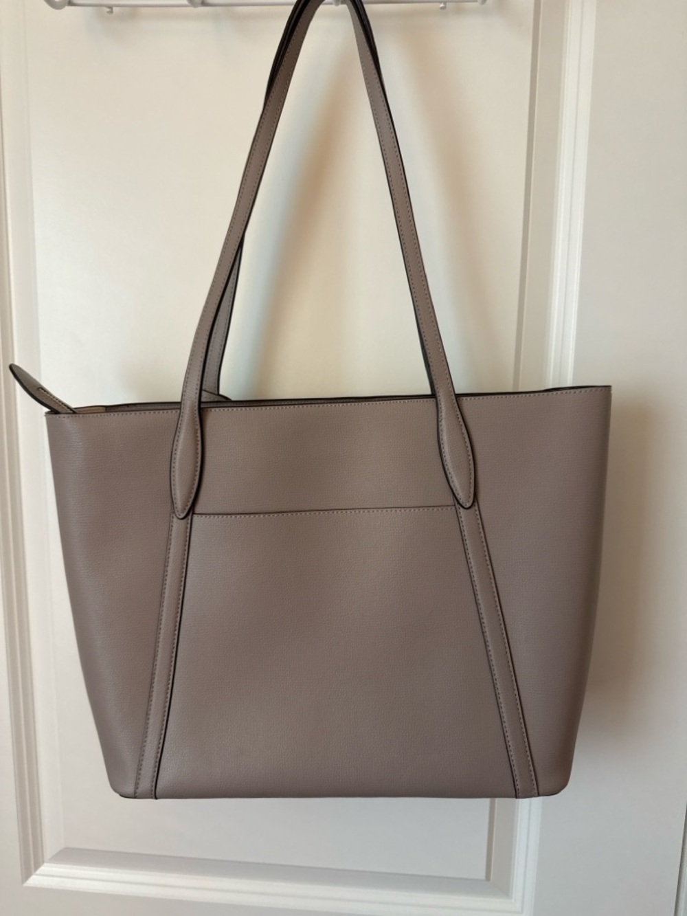 Kate Spade New York Pebbled Leather Tote Bag Taupe Large Shoulder Bag - Picture 2 of 6